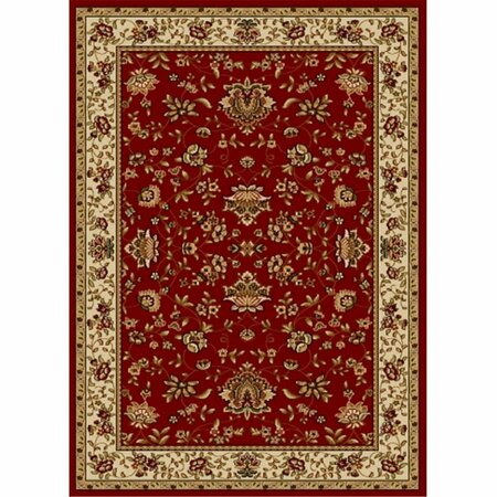AURIC Como Rectangular Red Traditional Italy Area Rug 5 ft. 5 in. W x 7 ft. 7 in. H AU3183966